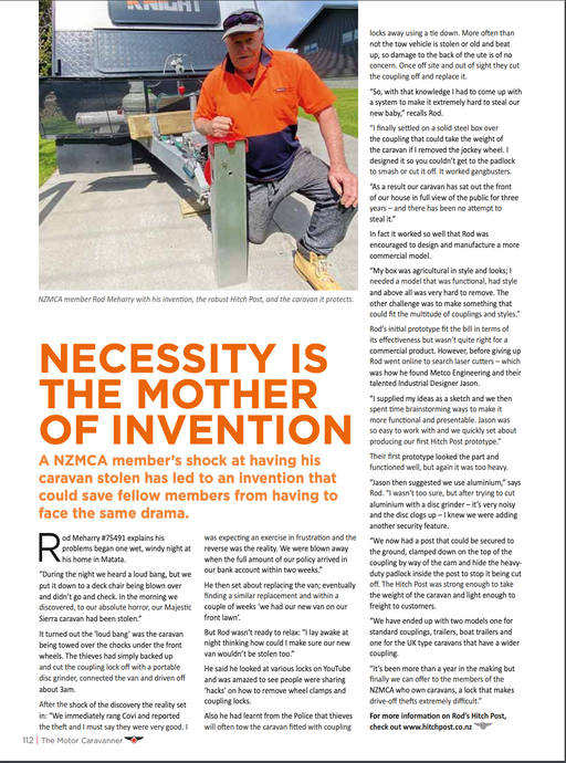 Necessity is the mother of invention article as in the NZMCA Motor Caravanner